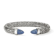 JOHN HARDY Sterling Silver Spear 50 Blue Sapphire 8.9mm Flex Cuff